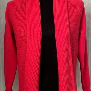 L.L. Bean Women's Red Open Front Cardigan